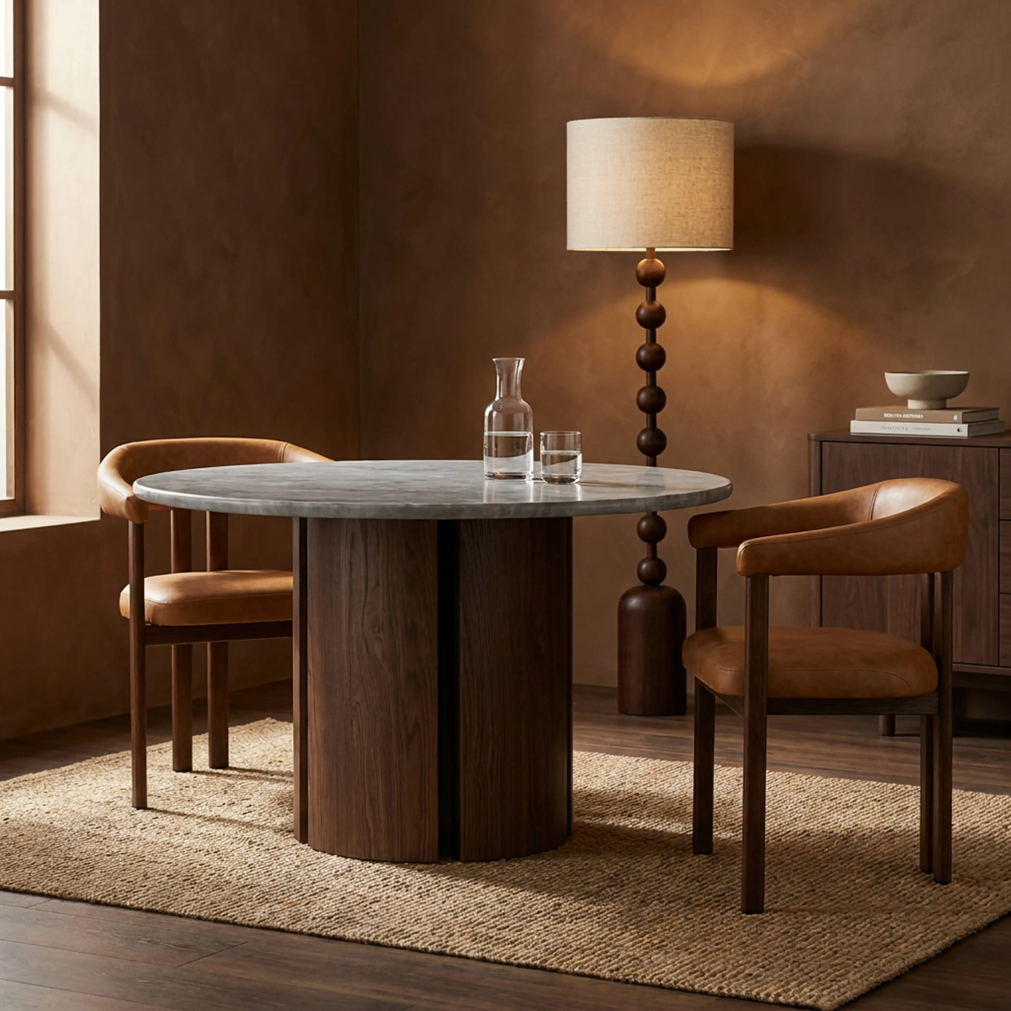 Halo Round Dining Table White Marble